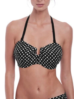 FANTASIE Santa Monica Bandeau Bikini Top - Black/White -Boosted Bras Sales Store 6723 20halter a7187e67 4c60 43ae 9824 9fc71ba77ba4