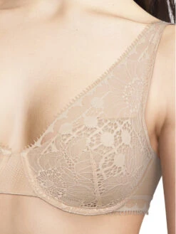 Chantelle Day To Night Plunge Spacer Bra - Golden Beige -Boosted Bras Sales Store BraForMe Chantelle Lingerie Day to Night C15F70 01N S