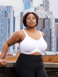 ELOMI Energise Sports Bra - White 7 ELOMI Energise Sports Bra - White -Boosted Bras Sales Store BraForMe Elomi Lingerie Energise 8041 WHI LS