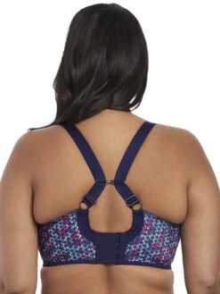 ELOMI Energise Sports Bra - Navy Geo -Boosted Bras Sales Store Elomi Energise Navy Geo Back 2
