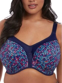 ELOMI Energise Sports Bra - Navy Geo