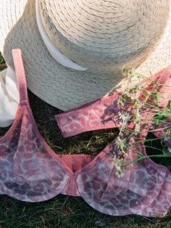 Gossard Glossies Leopard Sheer Moulded Bra - Blush Print -Boosted Bras Sales Store GLOSSIESBLUSH