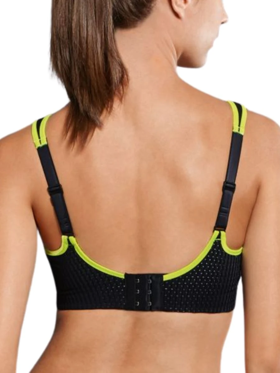 ANITA Air Control Deltapad Sports Bra - Black/Neon 4 ANITA Air Control Deltapad Sports Bra - Black/Neon - Image 4