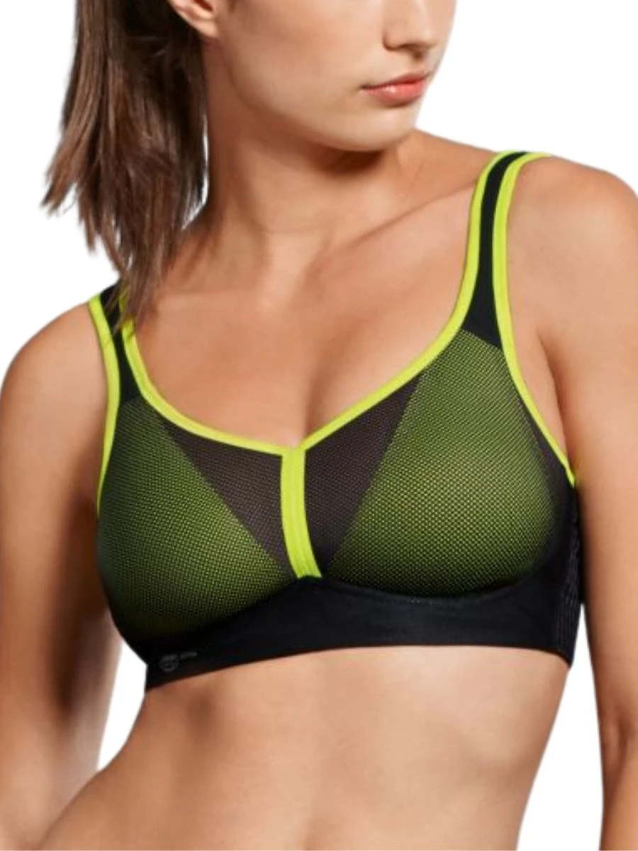 ANITA Air Control Deltapad Sports Bra - Black/Neon 1 ANITA Air Control Deltapad Sports Bra - Black/Neon
