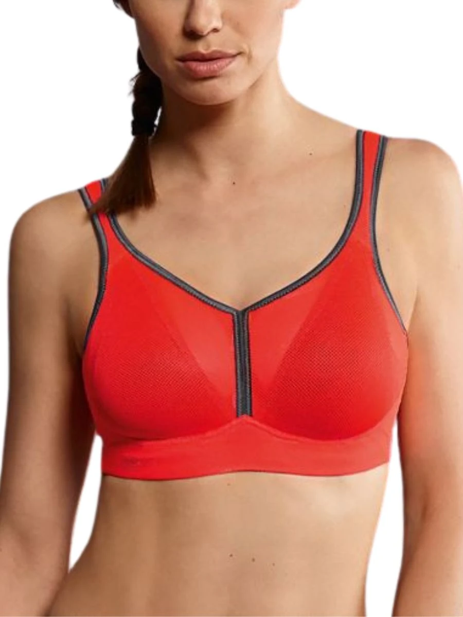 ANITA Air Control Deltapad Sports Bra - Coral/Anthracite 1 ANITA Air Control Deltapad Sports Bra - Coral/Anthracite