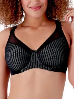 Berlei Beauty Stripe Smoothing Bra - Black/Grey
