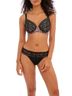 FREYA Infinity Fields Plunge Bra - Black -Boosted Bras Sales Store braforme bra freya infinity 20fields 401802 blk full 20body