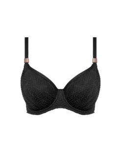 FANTASIE Marseille Gathered Full Cup Bikini Top - Black -Boosted Bras Sales Store braforme fantasie marseille swimwear bikini top fs6680blk black p