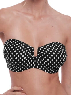 FANTASIE Santa Monica Bandeau Bikini Top - Black/White