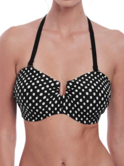 FANTASIE Santa Monica Bandeau Bikini Top - Black/White -Boosted Bras Sales Store braforme fantasie santa monica fs6723 bli black white uw bandeau multiway strap f2