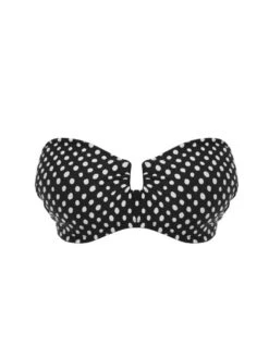 FANTASIE Santa Monica Bandeau Bikini Top - Black/White -Boosted Bras Sales Store braforme fantasie santa monica fs6723 bli black white uw bandeau multiway strap p