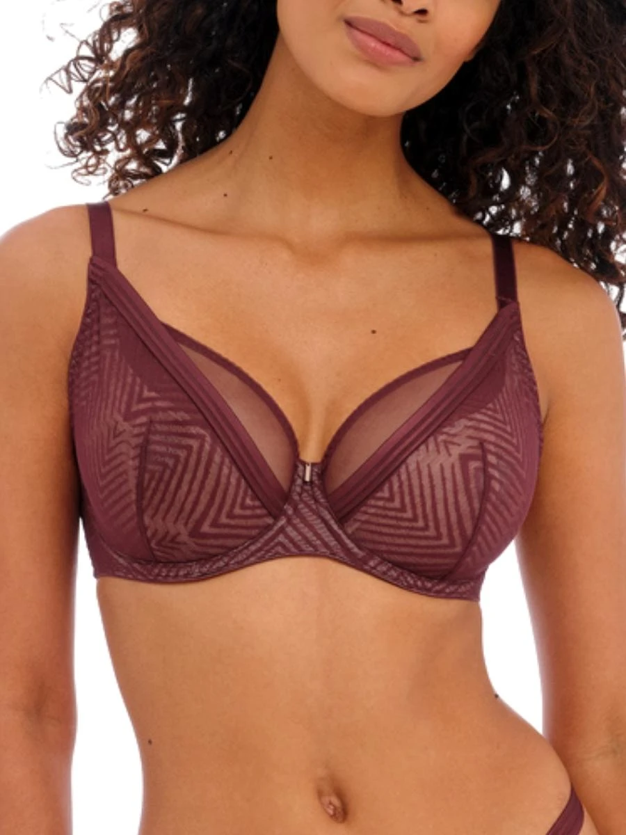 FREYA Tailored High Apex Plunge Bra - Dark Cherry 1 FREYA Tailored High Apex Plunge Bra - Dark Cherry