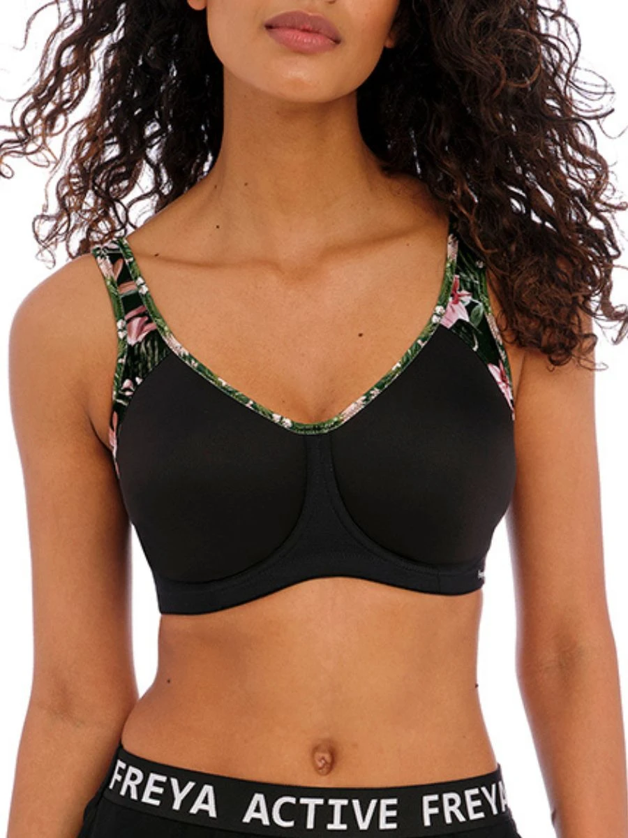 FREYA Sonic Moulded Spacer Sports Bra - Jungle Black 1 FREYA Sonic Moulded Spacer Sports Bra - Jungle Black