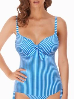 FREYA Beach Hut Non Padded Plunge Tankini - Blue Moon