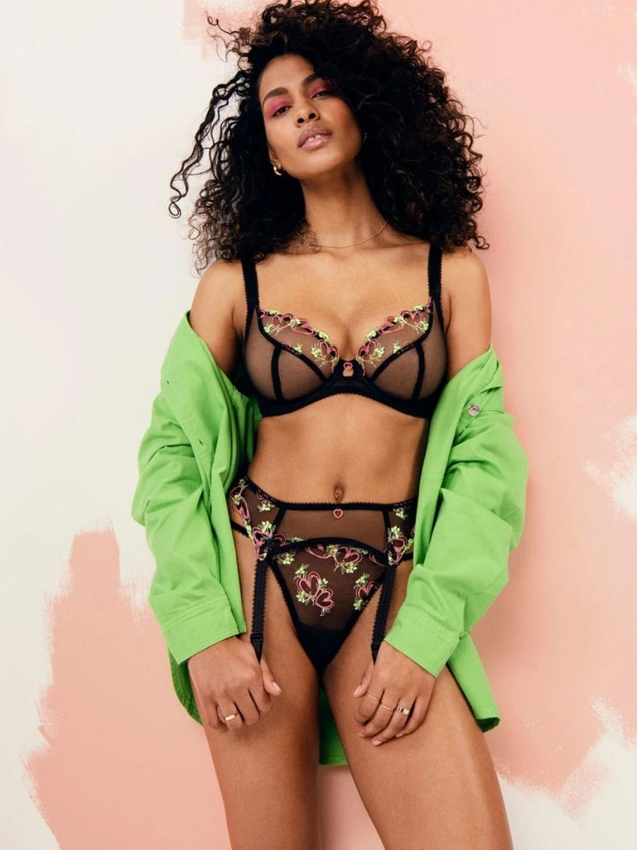 FREYA Loveland Sheer Plunge Bra - Black 2 FREYA Loveland Sheer Plunge Bra - Black - Image 2