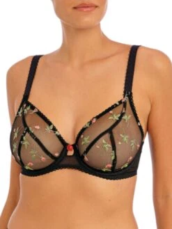 FREYA Rose Blossom Plunge Bra - Black