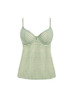 FREYA Check In Plunge Tankini Top - Khaki -Boosted Bras Sales Store braforme freya swimwear check in khaki khi as201956 p