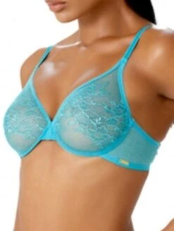 Gossard Glossies Lace Sheer Moulded Bra - Turquoise Sea 9 Gossard Glossies Lace Sheer Moulded Bra - Turquoise Sea -Boosted Bras Sales Store braforme gossard glossies 20lace 13001 trq side