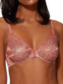 Gossard Glossies Leopard Sheer Moulded Bra - Blush Print -Boosted Bras Sales Store braforme gossard lingerie 13101 bra f1