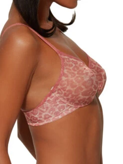 Gossard Glossies Leopard Sheer Moulded Bra - Blush Print -Boosted Bras Sales Store braforme gossard lingerie 13101 bra s1