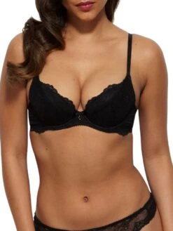 Gossard Superboost Lace Padded Plunge Bra - Black