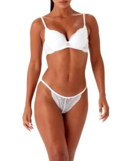 Gossard Superboost Lace Padded Plunge Bra - White -Boosted Bras Sales Store braforme gossard lingerie 7711 whe full