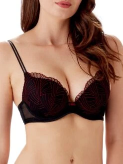 Gossard Illusion Plunge Bra - Black/Red
