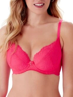 Gossard Superboost Lace Padded Plunge Bra - Diva Pink