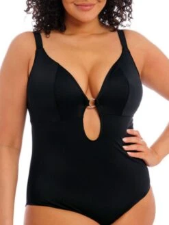 ELOMI Plain Sailing Plunge Swimsuit - Black