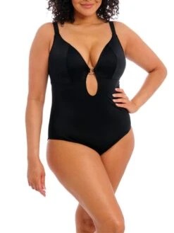 ELOMI Plain Sailing Plunge Swimsuit - Black 8 ELOMI Plain Sailing Plunge Swimsuit - Black -Boosted Bras Sales Store braforme swim elomi plain 20sailing 7280 blk full 20body