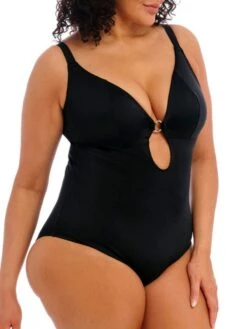 ELOMI Plain Sailing Plunge Swimsuit - Black 9 ELOMI Plain Sailing Plunge Swimsuit - Black -Boosted Bras Sales Store braforme swim elomi plain 20sailing 7280 blk side