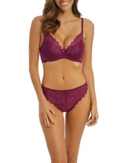 Wacoal Lace Perfection Plunge Push Up Bra - Red Plum -Boosted Bras Sales Store braforme wacoal lace 20perfection 135003 rem full