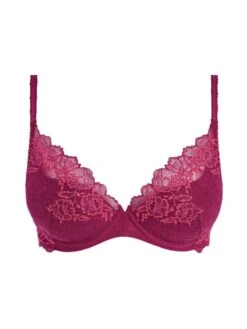 Wacoal Lace Perfection Plunge Push Up Bra - Red Plum -Boosted Bras Sales Store braforme wacoal lace 20perfection 135003 rem plain