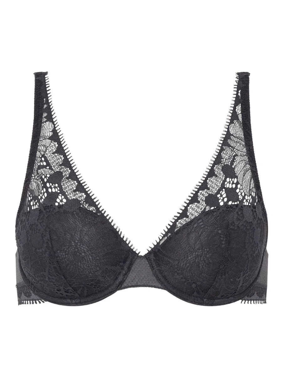 Chantelle Day To Night Plunge Spacer Bra - Deep Grey 4 Chantelle Day To Night Plunge Spacer Bra - Deep Grey - Image 4