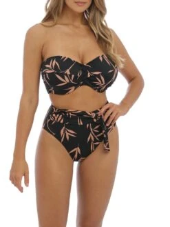 FANTASIE Luna Bay Twist Bandeau Bikini Top - Lacquered Black -Boosted Bras Sales Store fantasie 20luna 20bay 20swimwear 20fs502409lak 20full