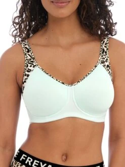 FREYA Sonic Moulded Spacer Sports Bra - Pure Leopard Aqua