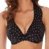 FREYA Jewel Cove High Apex Bikini Top - Black
