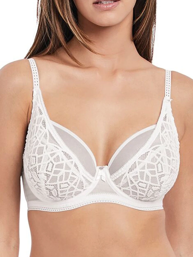 FREYA Soiree Lace High Apex Bra - White 1 FREYA Soiree Lace High Apex Bra - White