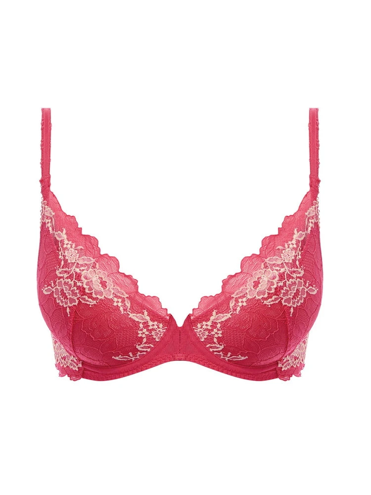 Wacoal Lace Perfection Plunge Push Up Bra - Honeysuckle 3 Wacoal Lace Perfection Plunge Push Up Bra - Honeysuckle - Image 3